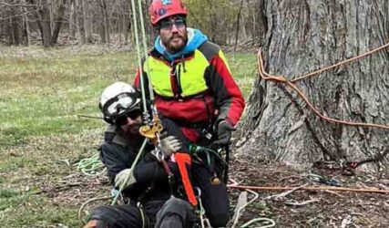 Bluestone Tree team in a group safety training in Bloomington, IN